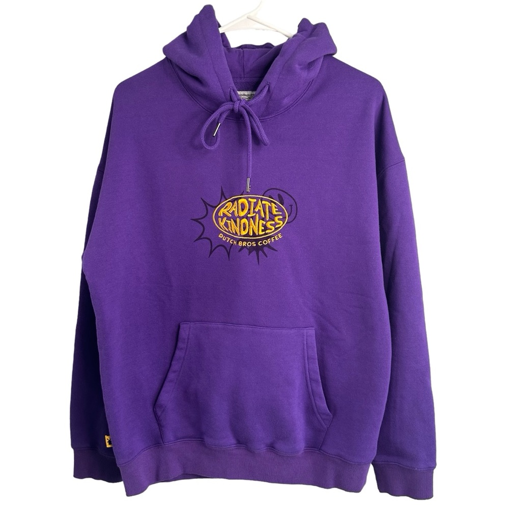 Dutch Bros Coffee Purple + Gold Radiate Kindness XL Embroidered Hoodie DB ‘92